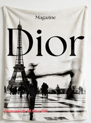 Dior Paris Eiffel Tower Magazine Flannel Sofa Throw Blanket D292
